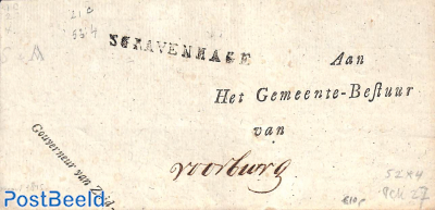 Folded envelope to Voorburg, from The Hague.