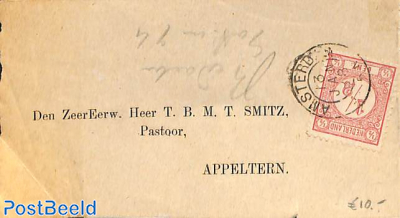 piece of paper from Amsterdam to Appeltern, drukwerkzegel 1/2 cent