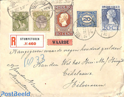 Registered letter from STOMPETOREN to Hilversum