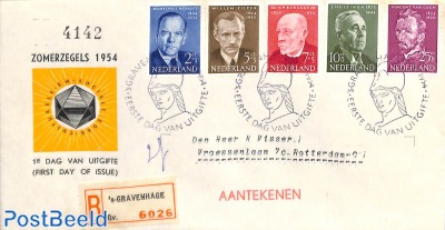 Famous persons FDC, closed flap, typed address