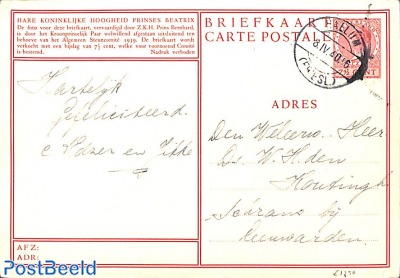 Postcard 7.5c, princess Beatrix