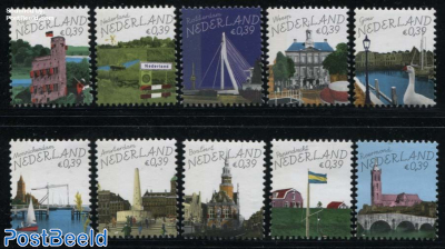 Beautiful Netherlands 10v, Perf. 13.5:12.5 (from booklet)