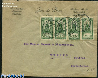Cover to Germany, 4x nvph no.122