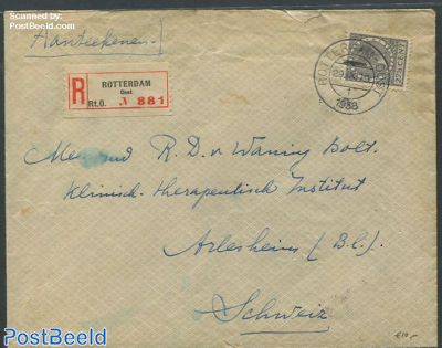 Registered cover from Rotterdam with nvhp no.193