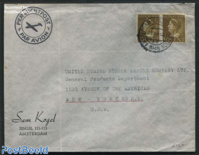A pair of nvhp no. 342 on a airmail to New York