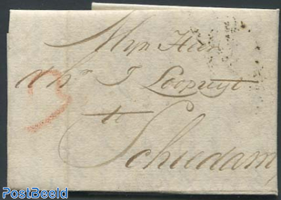 Folding letter from Amsterdam to Schiedam