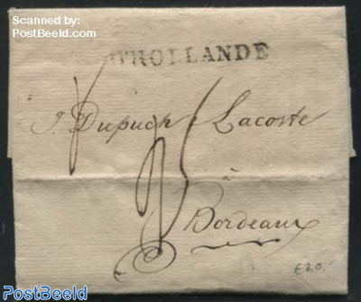 Folding letter from Amsterdam to Bordeaux