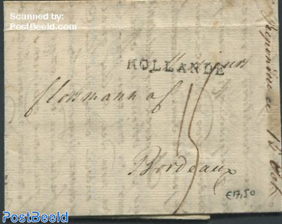 Folding letter from Amsterdam to Bordeaux