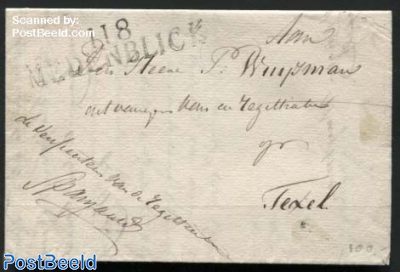 Letter from Medemblick (Postmark: II 8 Medenblick) to Texel