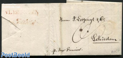 Letter from Rio de Janeiro to Schiedam via Vlissingen Zeeland (red postmark) sent 14 march, received