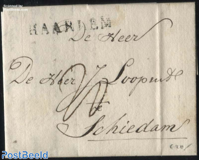 Folding letter from Haarlem to Schiedam