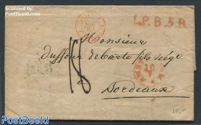 Folding letter From Amsterdam to Bordeaux