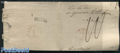 Folding letter from Tiel to Amsterdam