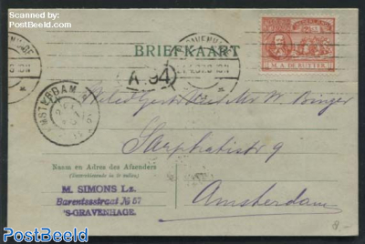 Postal card to Amsterdam.