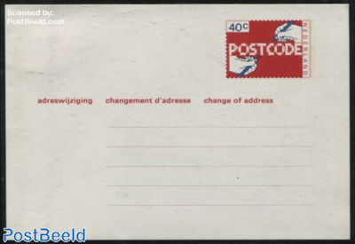 New Address card, Postcode 40c