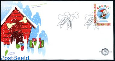 Personal christmas stamp, Snoopy 1v FDC