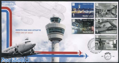 100 Years Schiphol airport 5v, FDC