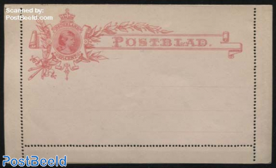 Card letter (Postblad) 12.5c, Perforation not to top side