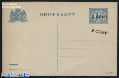 Postcard 2 CENT on 1.5c, Double overprint