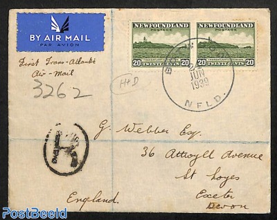 Airmail cover to England