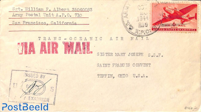 Censored airmail letter from Biak (710) to Ohio