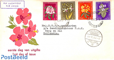 Flowers 4v, FDC with typed address
