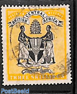 B.C.A., 3sh, without WM, Stamp out of set