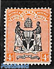 B.C.A., 4d, WM Crown-CA, Stamp out of set