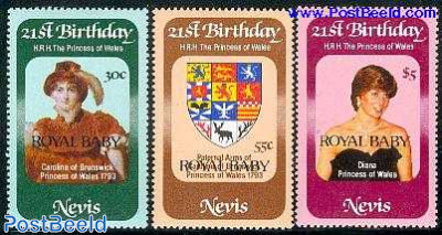 Royal baby overprint 3v