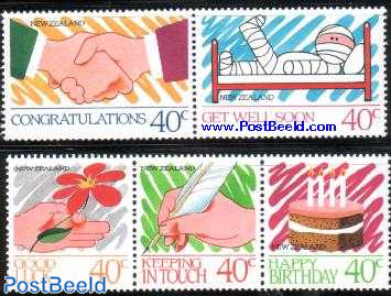Greeting stamps 5v