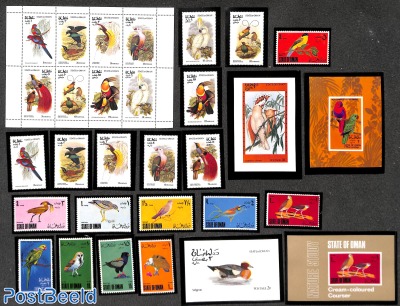 State of Oman, lot with bird stamps (not official)