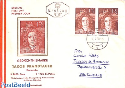 J. Prandtauer 1v, FDC