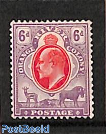 6d, WM Crown-CA, Stamp out of set