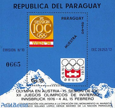IOC, Innsbruck s/s, SPECIMEN (MUESTRA)