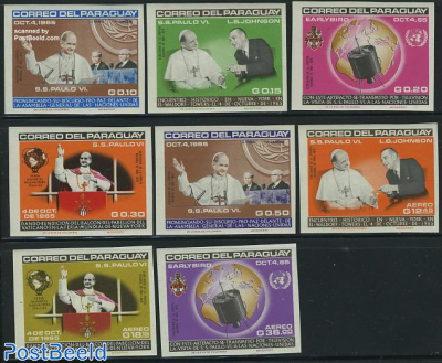UNO visit of pope 8v imperforated