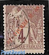 4c, red overprint, used