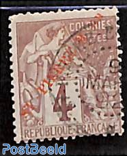 4c, red overprint, used