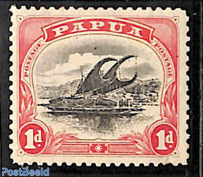 1d, large PAPUA, Stamp out of set