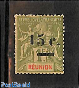 15c on 1fr, Stamp out of set