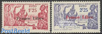 World expo New York, France Libre overprints 2v