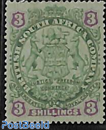 Br. South Africa Company, 3sh, Stamp out of set