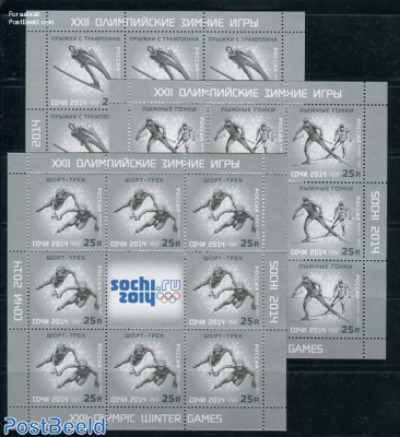 Olympic winter games Sotschi 3 minisheets