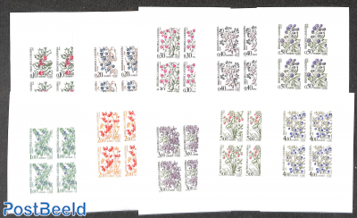 Postage due, wild berries 10v, imperforated blocks of 4 m/s