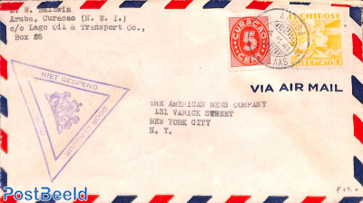 Airmail letter from St. Nicolaas to New York