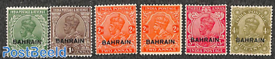 Definitives 6v, overprints on India stamps