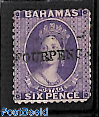 FOUR PENCE on 6d, used or unused without gum
