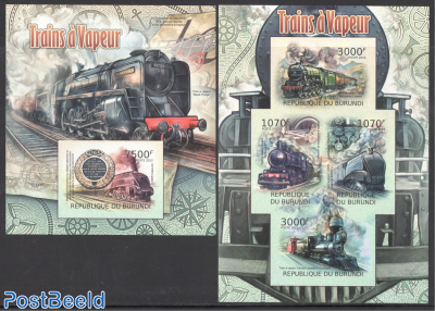 Steam locomotives 2 s/s, imperforated