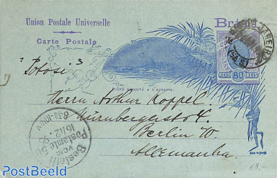 Postcard 80r from Rio de Janeiro to Berlin 