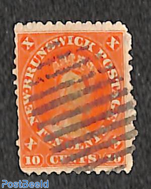 10c, red, used. short perfs