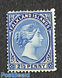 2.5d, blue, stamp out of set